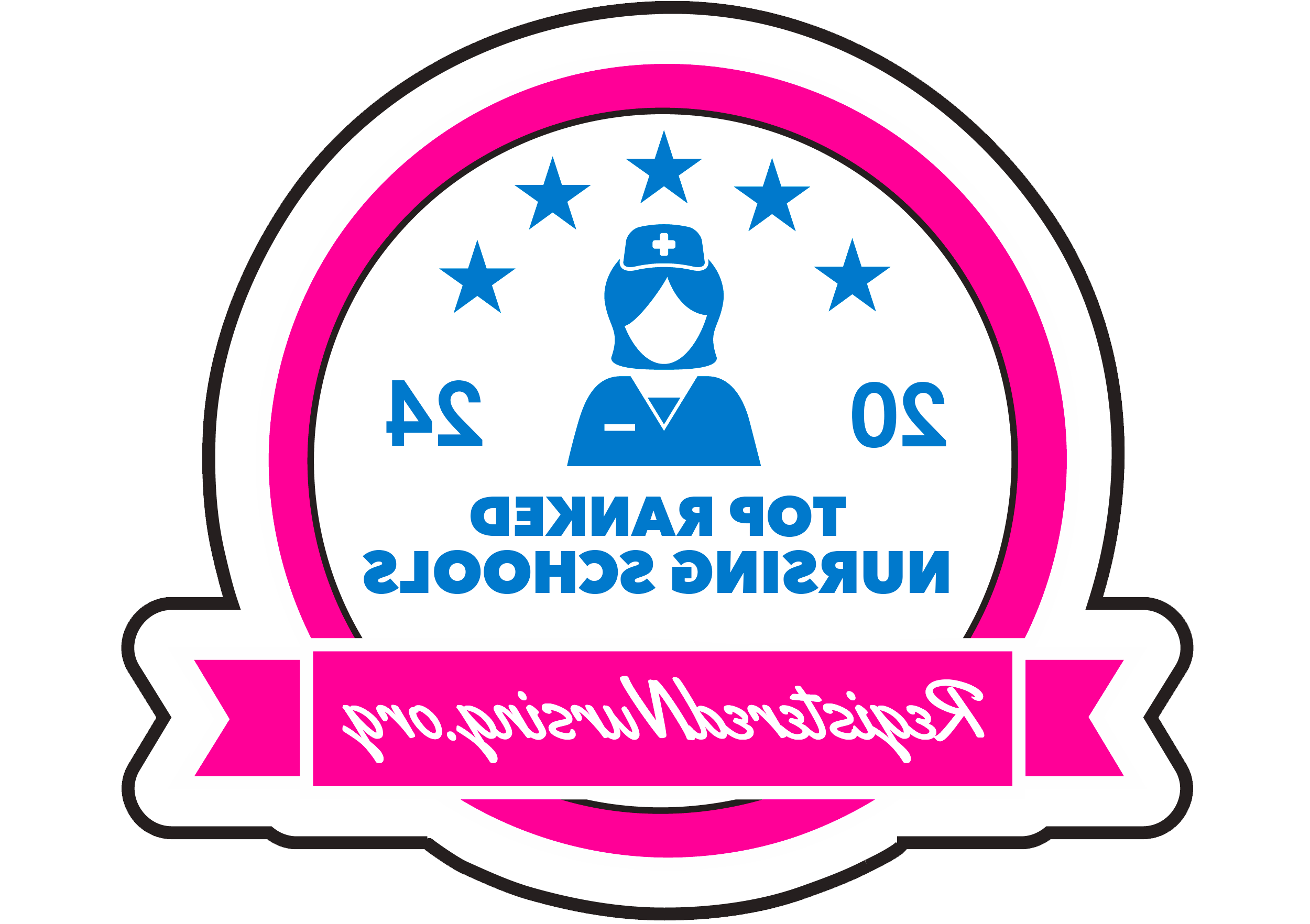 badge for top ranking nursing school at registerednursing.org